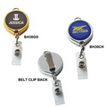 Metallic Finish Round Large Face Badge Reel (Polydome)